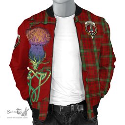 Scottish Morrison Tartan Family Crest with Thistle and Scotland Map Tartan Plaid Bomber Jacket Scottish Plaid Tartan Plaid - ScotsTee - scotstee.com