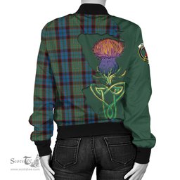 Scottish MacNicol Hunting Tartan Family Crest with Thistle and Scotland Map Tartan Plaid Bomber Jacket Scottish Plaid Tartan Plaid - ScotsTee - scotstee.com