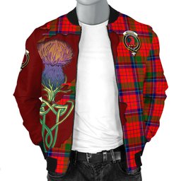 Scottish MacNicol of Scorrybreac Tartan Family Crest with Thistle and Scotland Map Tartan Plaid Bomber Jacket Scottish Plaid Tartan Plaid - ScotsTee - scotstee.com