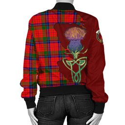 Scottish MacNicol of Scorrybreac Tartan Family Crest with Thistle and Scotland Map Tartan Plaid Bomber Jacket Scottish Plaid Tartan Plaid - ScotsTee - scotstee.com