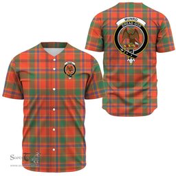 Scottish Munro Ancient Clan Tartan Baseball Jersey - Crest Classic Scottish Plaid Tartan Plaid