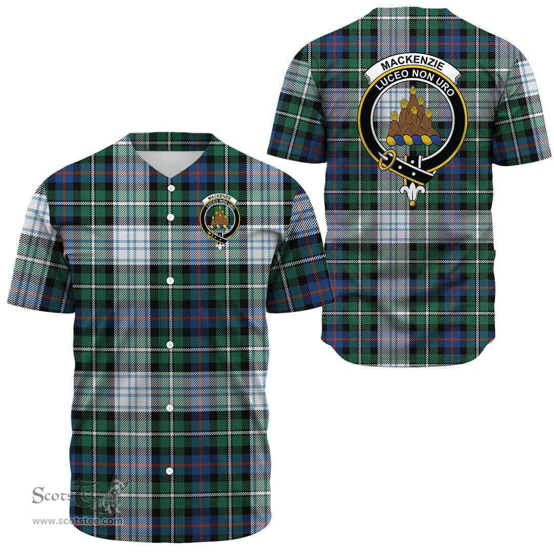 Scottish MacKenzie Dress Ancient Clan Tartan Baseball Jersey - Crest Classic Scottish Plaid Tartan Plaid