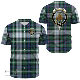 Scottish MacKenzie Dress Ancient Clan Tartan Baseball Jersey - Crest Classic Scottish Plaid Tartan Plaid