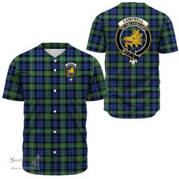 Scottish Campbell Argyll Ancient Clan Tartan Baseball Jersey - Crest Classic Scottish Plaid Tartan Plaid