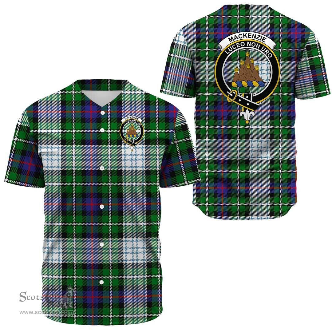 Scottish MacKenzie Dress Modern Clan Tartan Baseball Jersey - Crest Classic Scottish Plaid Tartan Plaid
