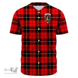 Scottish Wallace Hunting Red Clan Tartan Baseball Jersey - Crest Classic Scottish Plaid Tartan Plaid