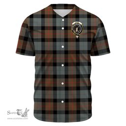 Scottish Gunn Weathered Clan Tartan Baseball Jersey - Crest Classic Scottish Plaid Tartan Plaid