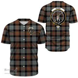 Scottish Gunn Weathered Clan Tartan Baseball Jersey - Crest Classic Scottish Plaid Tartan Plaid