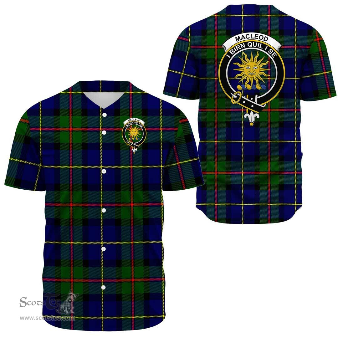 Scottish MacLeod of Harris Modern Clan Tartan Baseball Jersey - Crest Classic Scottish Plaid Tartan Plaid