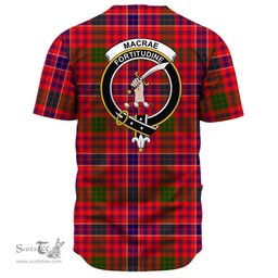 Scottish MacRae Modern Clan Tartan Baseball Jersey - Crest Classic Scottish Plaid Tartan Plaid