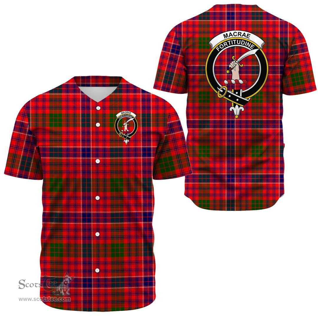 Scottish MacRae Modern Clan Tartan Baseball Jersey - Crest Classic Scottish Plaid Tartan Plaid