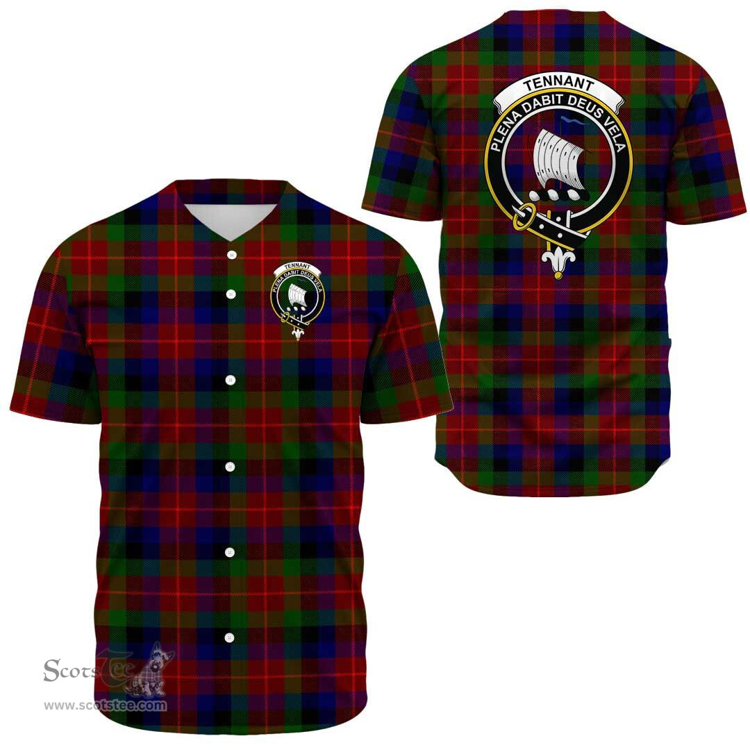 Scottish Tennant Clan Tartan Baseball Jersey - Crest Classic Scottish Plaid Tartan Plaid