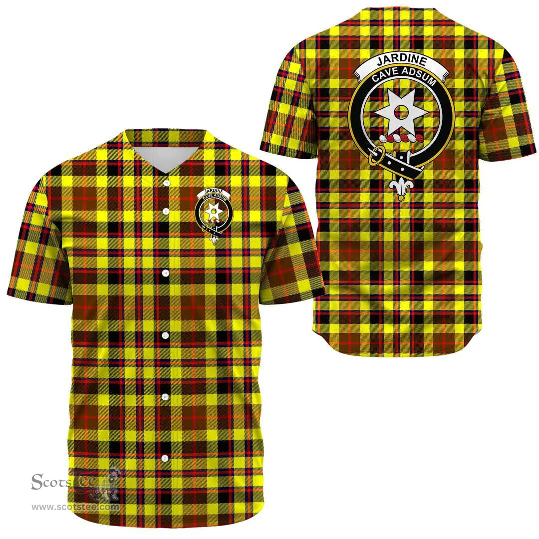 Scottish Jardine Clan Tartan Baseball Jersey - Crest Classic Scottish Plaid Tartan Plaid