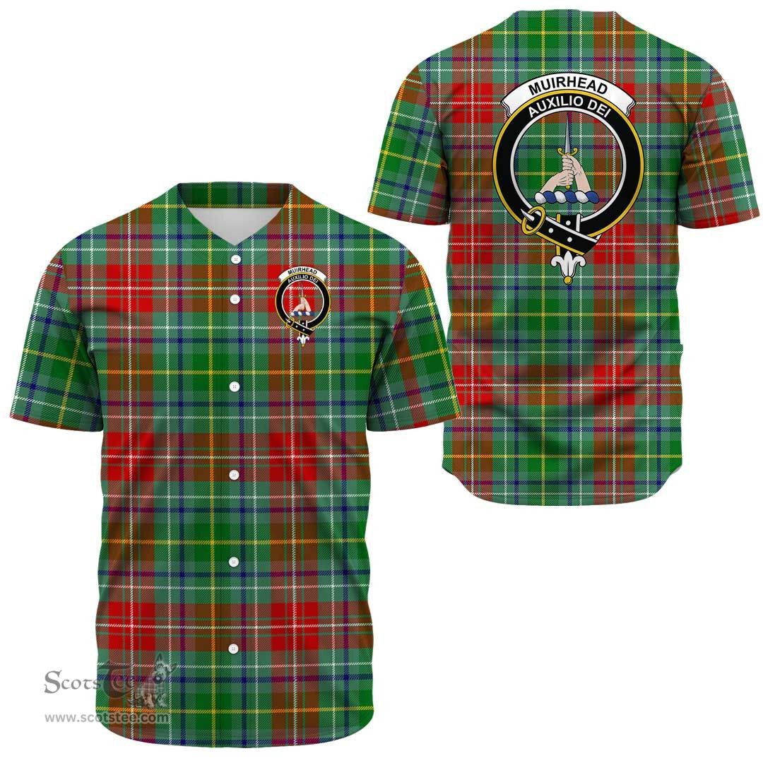 Scottish Muirhead Clan Tartan Baseball Jersey - Crest Classic Scottish Plaid Tartan Plaid