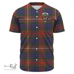 Scottish Fraser Hunting Modern Clan Tartan Baseball Jersey - Crest Classic Scottish Plaid Tartan Plaid