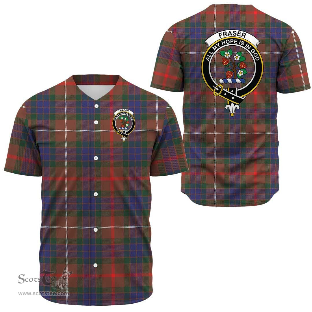 Scottish Fraser Hunting Modern Clan Tartan Baseball Jersey - Crest Classic Scottish Plaid Tartan Plaid