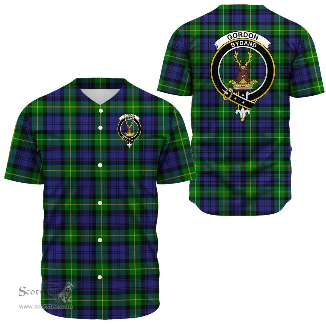 Scottish Gordon Modern Clan Tartan Baseball Jersey - Crest Classic Scottish Plaid Tartan Plaid