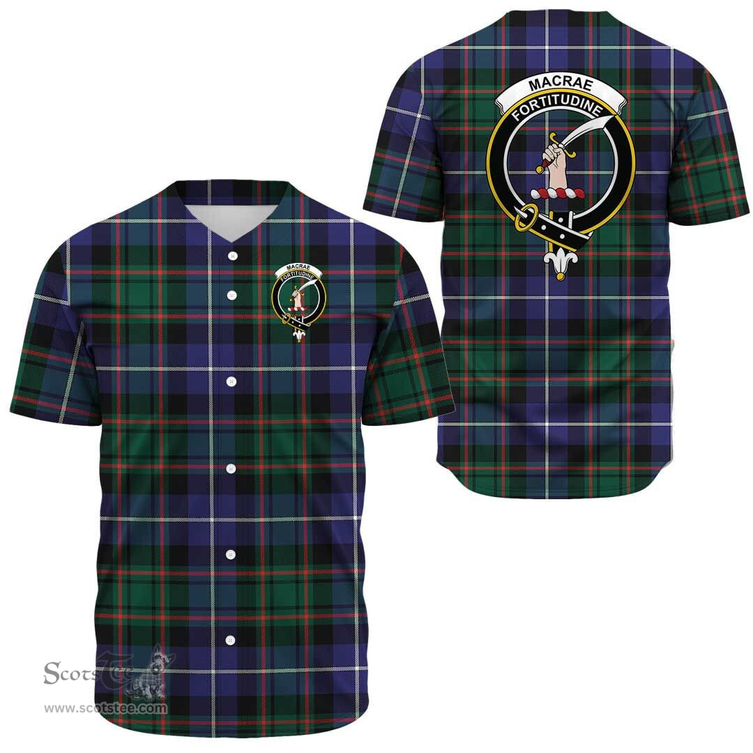 Scottish MacRae Hunting Modern Clan Tartan Baseball Jersey - Crest Classic Scottish Plaid Tartan Plaid