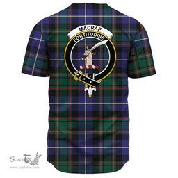 Scottish MacRae Hunting Modern Clan Tartan Baseball Jersey - Crest Classic Scottish Plaid Tartan Plaid