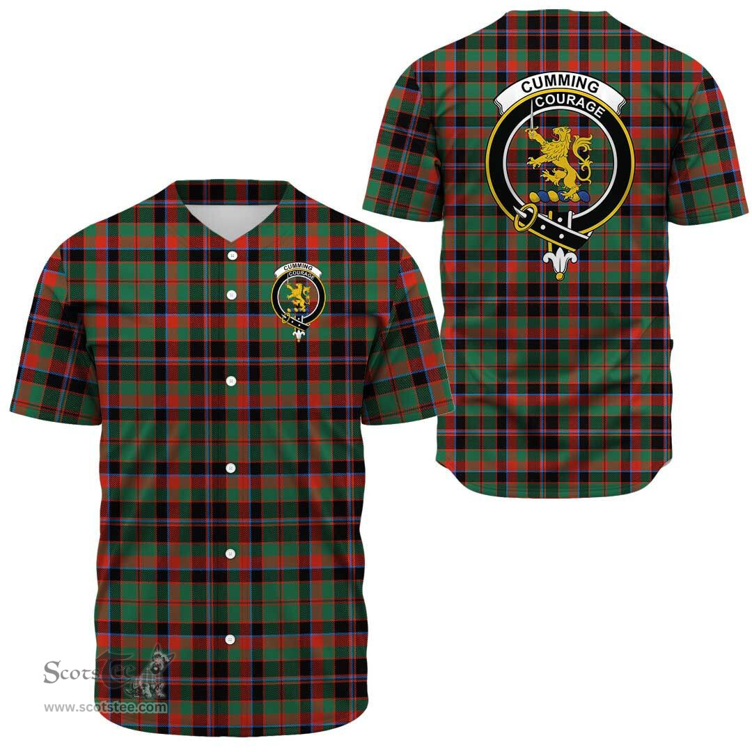 Scottish Cumming Hunting Ancient Clan Tartan Baseball Jersey - Crest Classic Scottish Plaid Tartan Plaid
