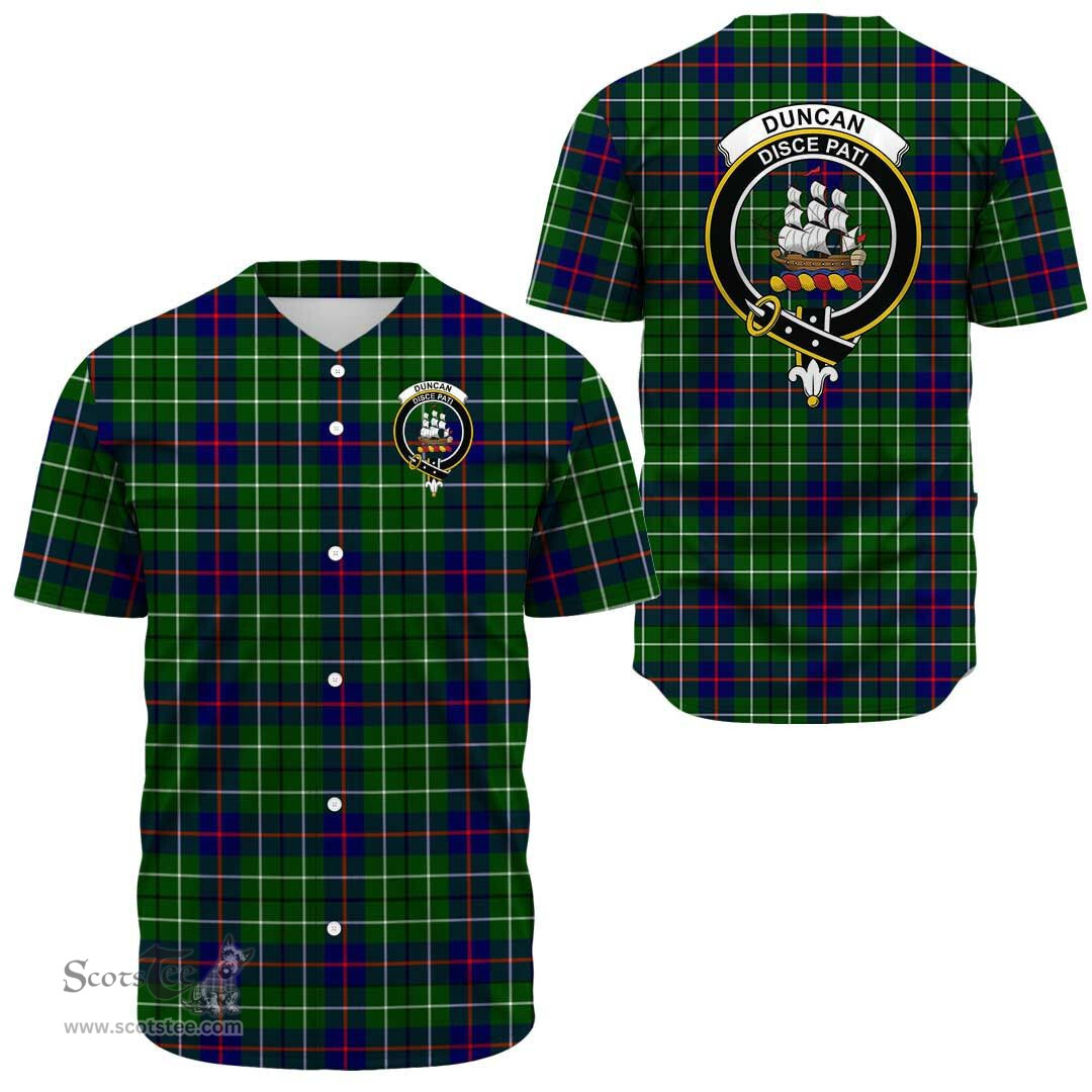 Scottish Duncan Modern Clan Tartan Baseball Jersey - Crest Classic Scottish Plaid Tartan Plaid