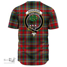 Scottish Anderson of Arbrake Clan Tartan Baseball Jersey - Crest Classic Scottish Plaid Tartan Plaid