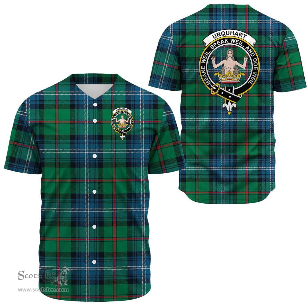 Scottish Urquhart Ancient Clan Tartan Baseball Jersey - Crest Classic Scottish Plaid Tartan Plaid