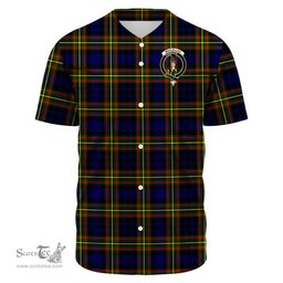 Scottish MacLellan Modern Clan Tartan Baseball Jersey - Crest Classic Scottish Plaid Tartan Plaid