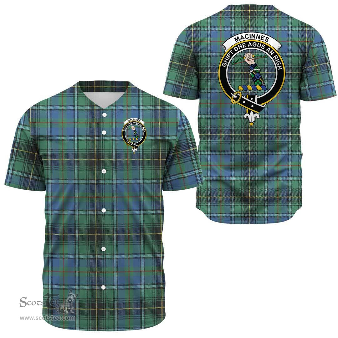 Scottish MacInnes Ancient Clan Tartan Baseball Jersey - Crest Classic Scottish Plaid Tartan Plaid
