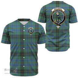 Scottish MacInnes Ancient Clan Tartan Baseball Jersey - Crest Classic Scottish Plaid Tartan Plaid