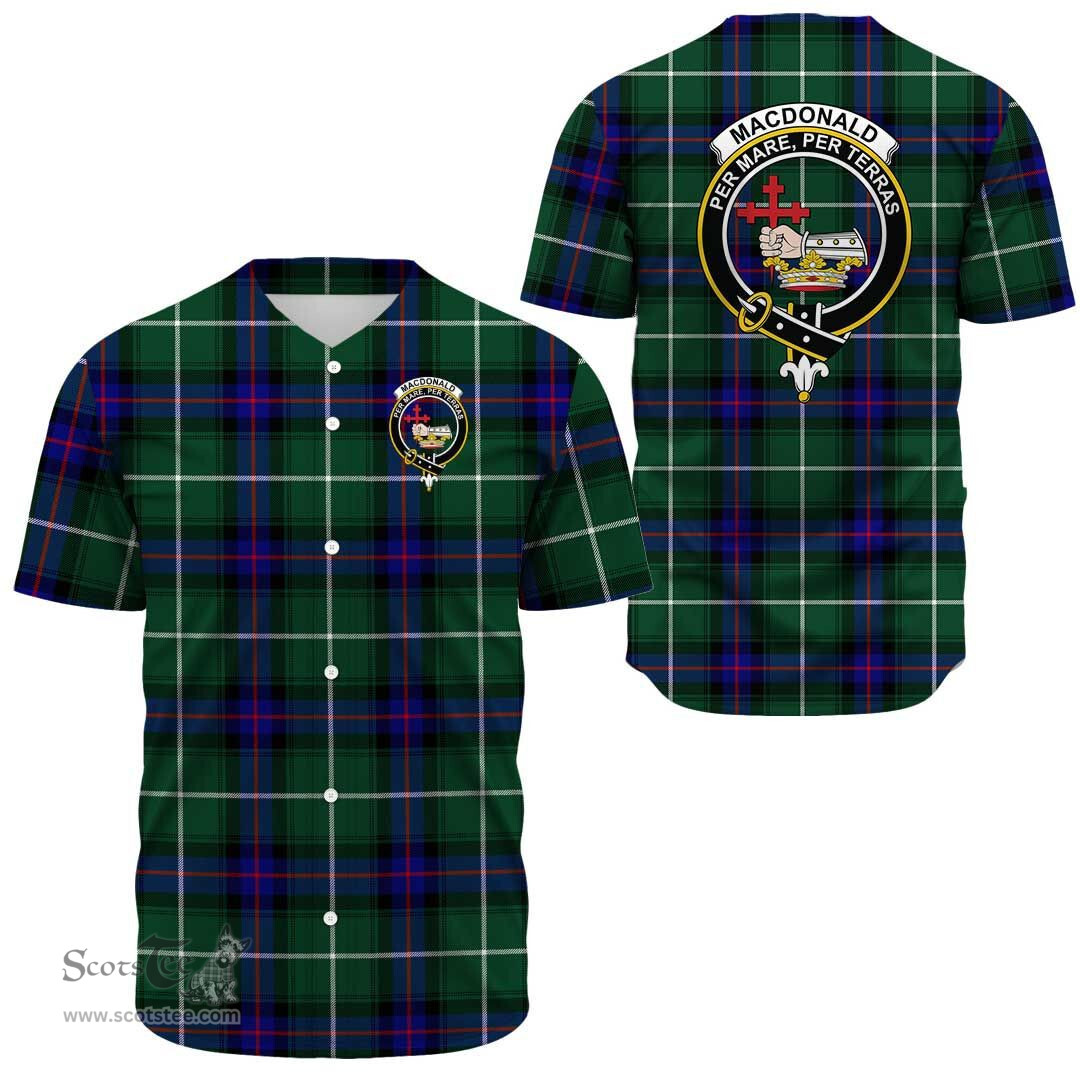 Scottish MacDonald of the Isles Hunting Modern Clan Tartan Baseball Jersey - Crest Classic Scottish Plaid Tartan Plaid