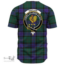 Scottish Sinclair Hunting Modern Clan Tartan Baseball Jersey - Crest Classic Scottish Plaid Tartan Plaid