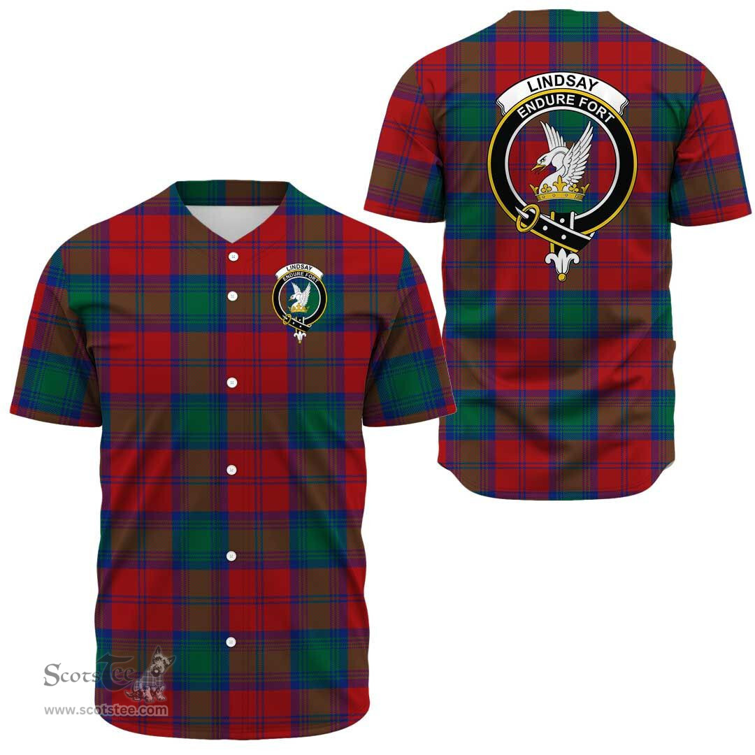 Scottish Lindsay Modern Clan Tartan Baseball Jersey - Crest Classic Scottish Plaid Tartan Plaid