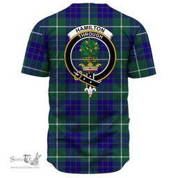 Scottish Hamilton Hunting Modern Clan Tartan Baseball Jersey - Crest Classic Scottish Plaid Tartan Plaid