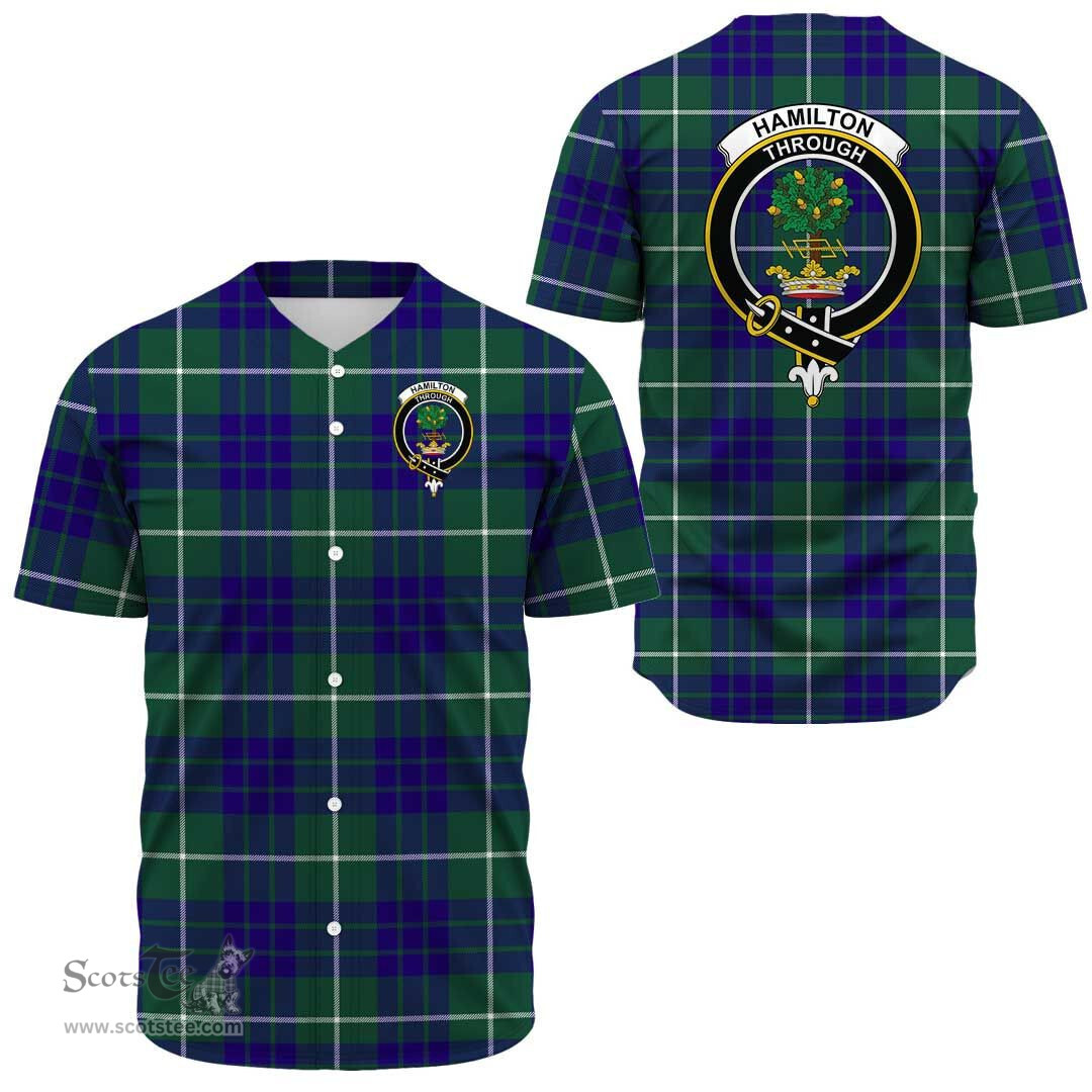 Scottish Hamilton Hunting Modern Clan Tartan Baseball Jersey - Crest Classic Scottish Plaid Tartan Plaid