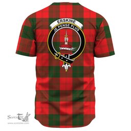 Scottish Erskine Modern Clan Tartan Baseball Jersey - Crest Classic Scottish Plaid Tartan Plaid