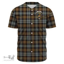 Scottish Gordon Weathered Clan Tartan Baseball Jersey - Crest Classic Scottish Plaid Tartan Plaid