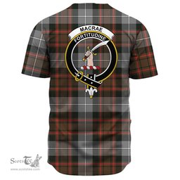 Scottish MacRae Hunting Weathered Clan Tartan Baseball Jersey - Crest Classic Scottish Plaid Tartan Plaid
