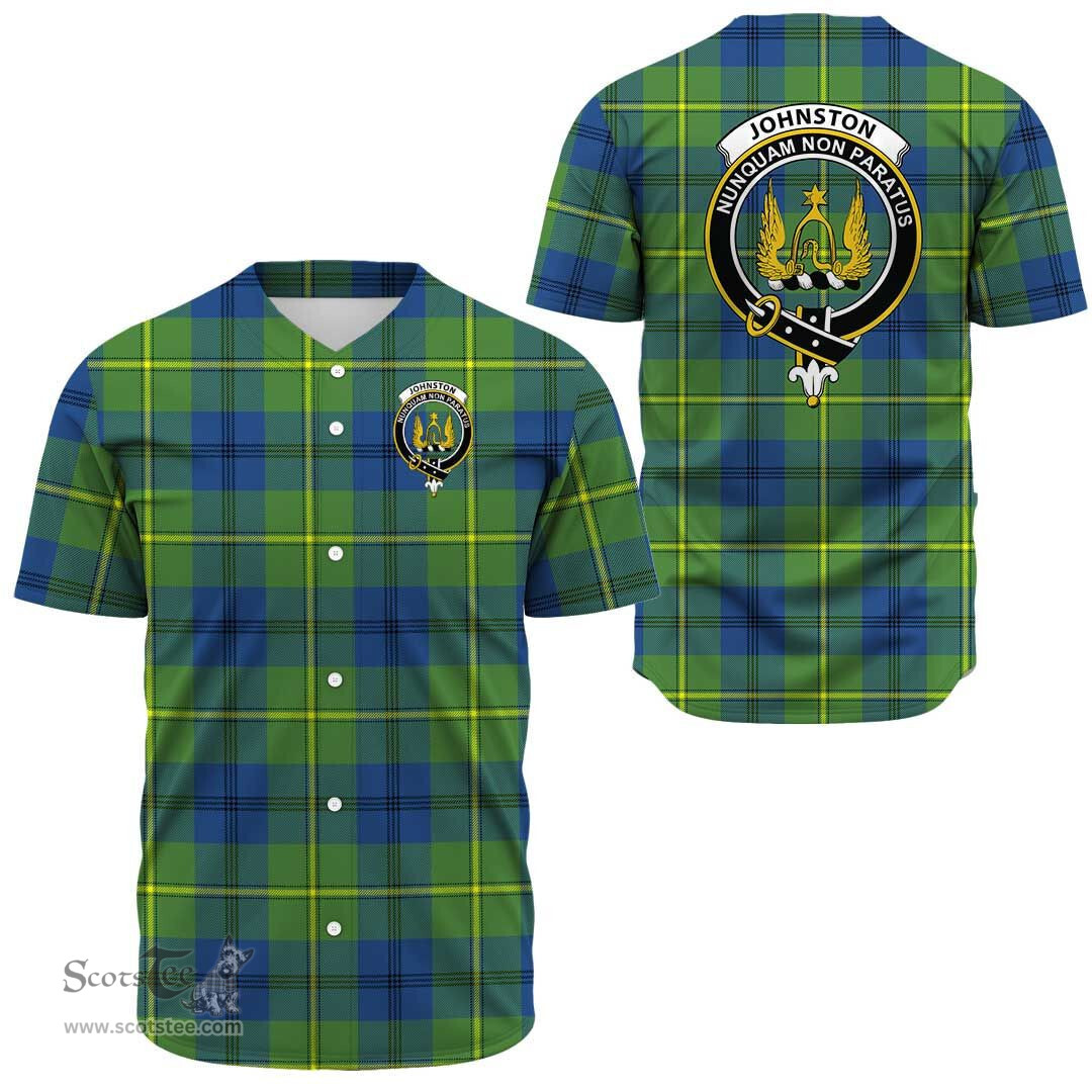 Scottish Johnston Ancient Clan Tartan Baseball Jersey - Crest Classic Scottish Plaid Tartan Plaid
