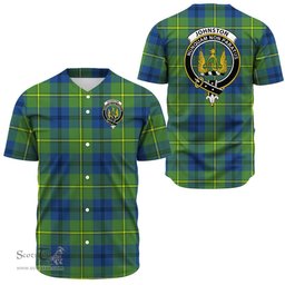 Scottish Johnston Ancient Clan Tartan Baseball Jersey - Crest Classic Scottish Plaid Tartan Plaid