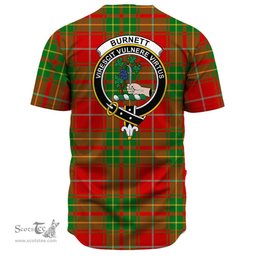 Scottish Burnett Ancient Clan Tartan Baseball Jersey - Crest Classic Scottish Plaid Tartan Plaid