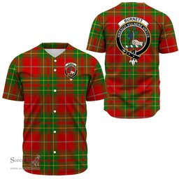 Scottish Burnett Ancient Clan Tartan Baseball Jersey - Crest Classic Scottish Plaid Tartan Plaid