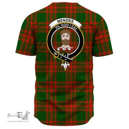 Scottish Menzies Green Modern Clan Tartan Baseball Jersey - Crest Classic Scottish Plaid Tartan Plaid