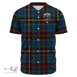 Scottish Fraser Hunting Ancient Clan Tartan Baseball Jersey - Crest Classic Scottish Plaid Tartan Plaid