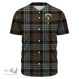 Scottish Stewart Old Weathered Clan Tartan Baseball Jersey - Crest Classic Scottish Plaid Tartan Plaid