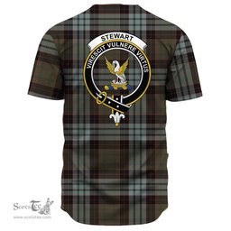 Scottish Stewart Old Weathered Clan Tartan Baseball Jersey - Crest Classic Scottish Plaid Tartan Plaid
