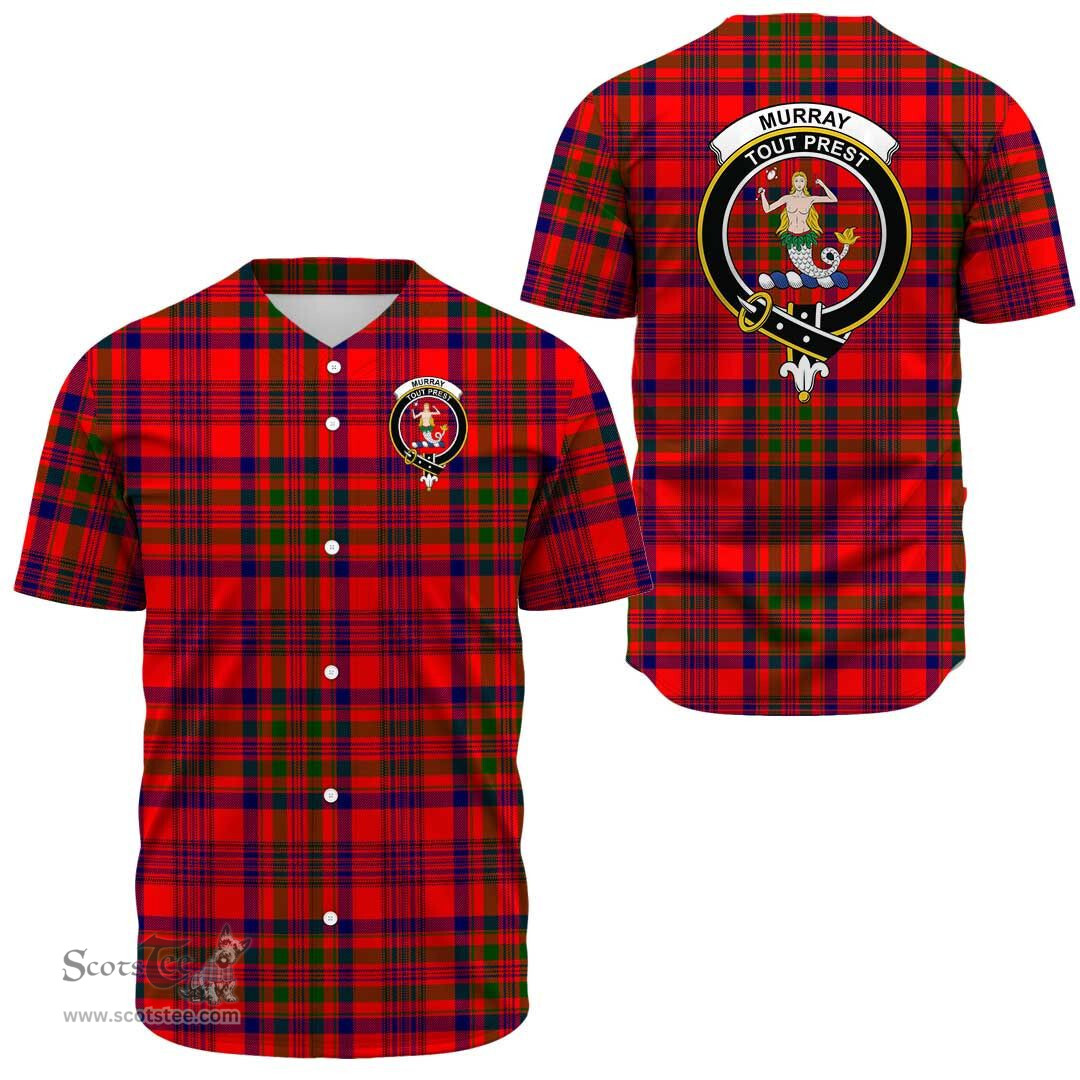 Scottish Murray of Tulloch Modern Clan Tartan Baseball Jersey - Crest Classic Scottish Plaid Tartan Plaid
