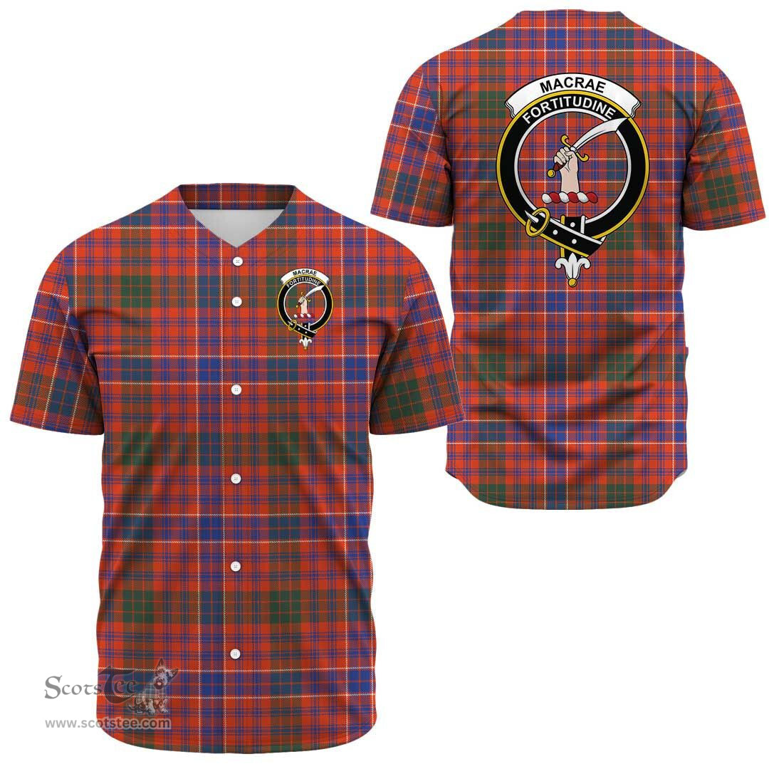 Scottish MacRae Ancient Clan Tartan Baseball Jersey - Crest Classic Scottish Plaid Tartan Plaid