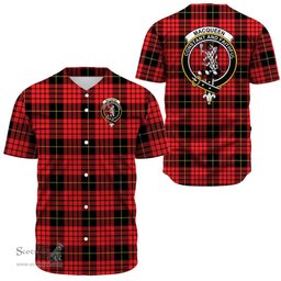 Scottish MacQueen Modern Clan Tartan Baseball Jersey - Crest Classic Scottish Plaid Tartan Plaid