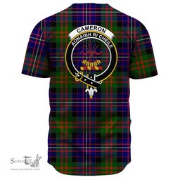 Scottish Cameron of Erracht Modern Clan Tartan Baseball Jersey - Crest Classic Scottish Plaid Tartan Plaid